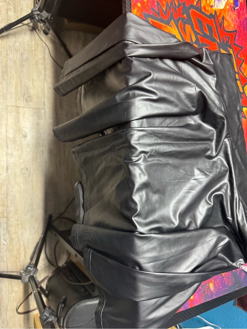 Zenana Black Faux Leather Skirt with Elastic Waist